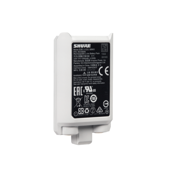SB903 RECHARGEABLE LITHIUM-ION BATTERY FOR SHURE SLXD SYSTEMS
